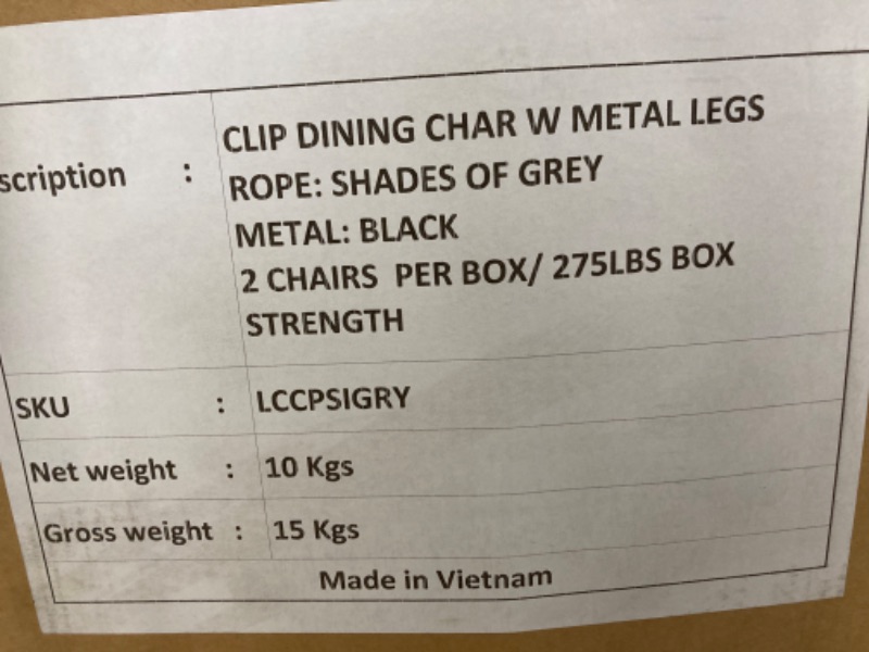 Photo 1 of 10-Clip Dining Chair with Metal Legs