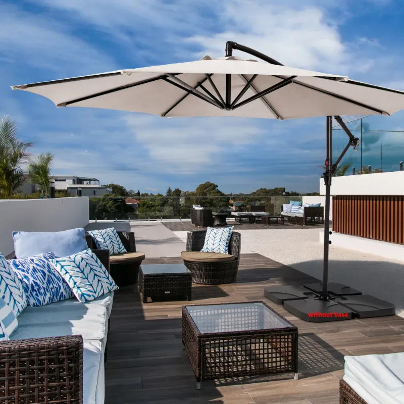 Photo 1 of 
JUSTLET 10' Outdoor Hanging Offset Cantilever Umbrella for Patio(No Base), Beige