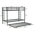 Photo 1 of Zimtown Twin over Twin Bunk Bed with Trundle, Heavy Duty Metal Bed Frame with Safety Rail Side Ladders for Dormitory Bedroom Boys Girls Adults,No Box Spring Needed (Black)