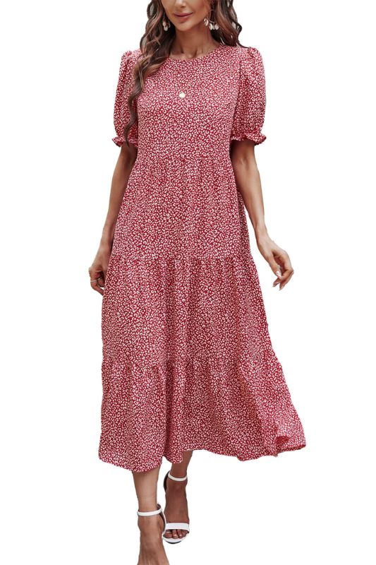 Photo 1 of *****DIFFERENT PRINT AND COLOR*****antaslook Dresses for Women Summer Casual Boho Dress Floral Print Ruffle Sleeve MIDI Beach Dresses Size XL