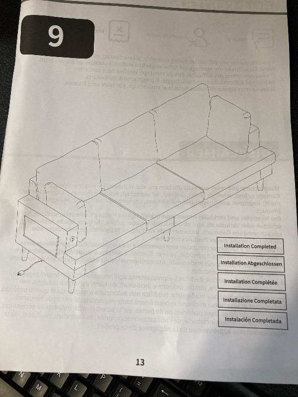 Photo 1 of ***THE PHOTO AND DESCRIPTION IS ONLY TO THE REFERENCE***HOSTACK 89" Sofa, Comfy Sofa Couch with Extra Deep Seats, Modern 3 Seater Sofa with USB Charging Ports & 2 Cup Holders, Chenille Upholstered Sofa for Apartment, Living Room, Office, Dark Grey
