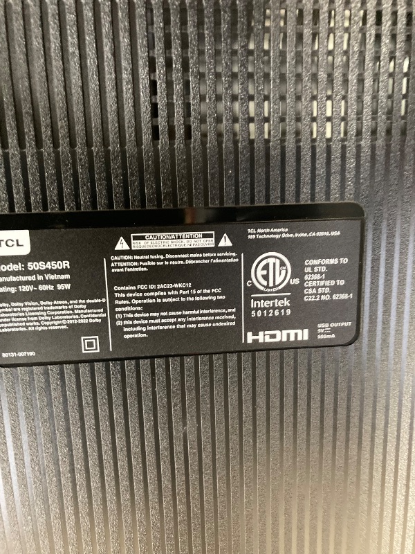 Photo 1 of +++IT'S BROKEN+++++++TCL 50-Inch Class S4 4K LED Smart TV with Roku TV (50S450R, 2023 - Model), Dolby Vision, HDR, Dolby Atmos, Works with Alexa, Google Assistant and Apple HomeKit Compatibility, Streaming UHD Television