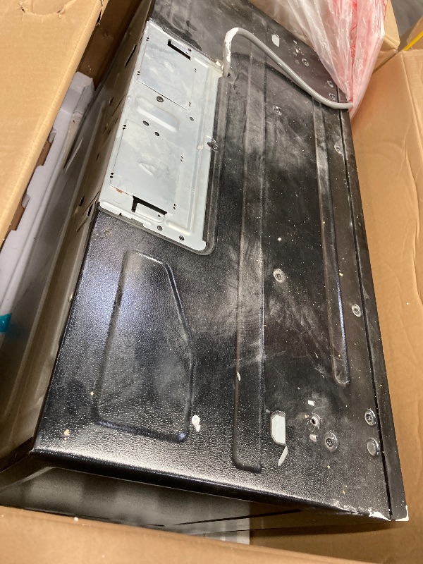 Photo 1 of ***MISSING MOUNTING BRACKETS/NEEDS CLEANING**BLACK+DECKER EM044KB19 Over The Range Microwave Oven with One Touch, 1000 Watts, 400 CFM and Sensor Cooking, OTR 1.9 Cu.ft