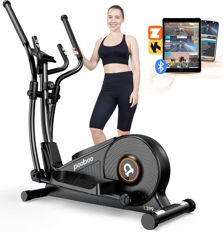Photo 1 of ++NOT COMPLETE++++pooboo Elliptical Machine, Elliptical Exercise Machine with16-Level Resistance & Hyper-Quiet Magnetic Driving System, Elliptical Machine for Home with LCD Monitor&15.5IN Stride, 400LBS Weight Capacity