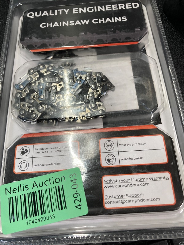 Photo 1 of 12 Inch Chainsaw Chain 3/8" LP Pitch, .043" Gauge, 45 Drive Links - Lifesaving Mission Chainsaw Replacement Chain - 60HRC Chromed 900lbf Tough - Low Kickback, Yake Ire Hardened - 3 Pack Fit Top Brands