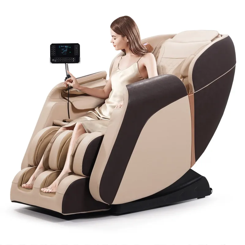 Photo 1 of Advanabd Massage Chair, Full Body Zero Gravity Shiatsu 4D Recliner with Heated Bluetooth Foot Roller, Beige
