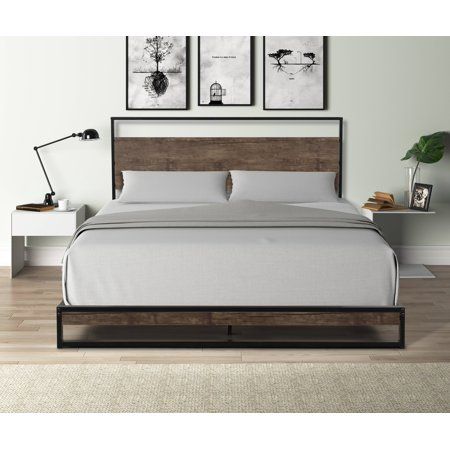 Photo 1 of Twin Bed Frame No Box Spring Needed PAPROOS Heavy Duty Twin Size Metal Platform Bed with 13in Large Underbed Storage Metal Bed Twin Size Metal Platf

