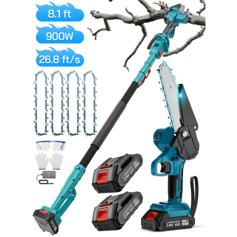 Photo 1 of ***MISSING BATTERIES**RELOIVE 2-IN-1 Cordless Pole Saw & 6" Mini Chainsaw,Electric Pole Saw with 2x2.0Ah Batteries for Tree Trimming with Retractable Extension Rod 8.1ft Max Reach Telescoping Pole Saw
