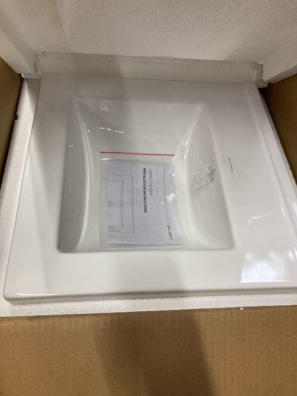 Photo 1 of 18" Zero Hole Vanity Sink Top in Glossy White