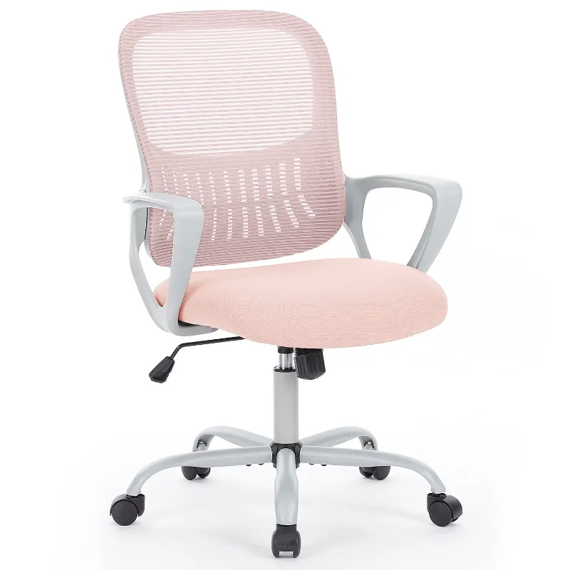 Photo 1 of edx Desk Chair with Ergonomic Lumbar Support for Home, Office, Bedroom, 250lbs, Pink
