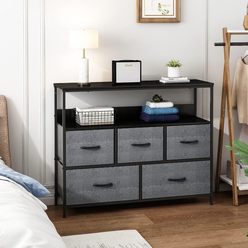 Photo 1 of ***MISSING DRAWERS**MONVANE Drawer Dresser,Drawer Organizer for Bedroom, Living Room,Gray
