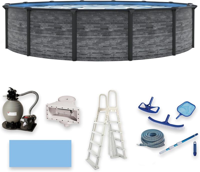 Photo 1 of ***OUTSIDE COVERS ONLY/MISSING POOL***Blue Wave NB19790 15-ft Round 48-in Deep Active Frame Package Above Ground Swimming Pool with Cover