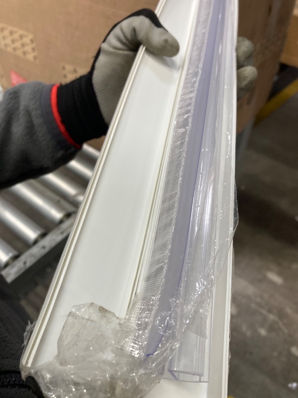 Photo 1 of 2-Pack Butecare Frameless Shower Door Side Seal Strip for 3/8" Glass Doors, Vertical Polycarbonate H-Jamb 180 Degree 78" Long