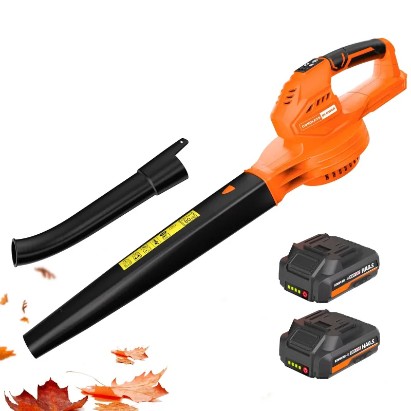 Photo 1 of Cordless Leaf Blower - 20V Electric Leaf Blower with 2 X 2.0Ah Batteries and Charger, 3 Speed Mode, Lightweight Battery Powered Leaf Blowers for Lawn Care, Blowing Leaves and Dust, etc.