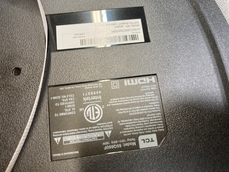 Photo 1 of ***DAMAGED*** TCL 65-Inch Q6 QLED 4K Smart TV with Fire TV (65Q650F, 2023 Model) Dolby Vision, Dolby Atmos, HDR Pro+, Voice Remote with Alexa, Streaming UHD Television