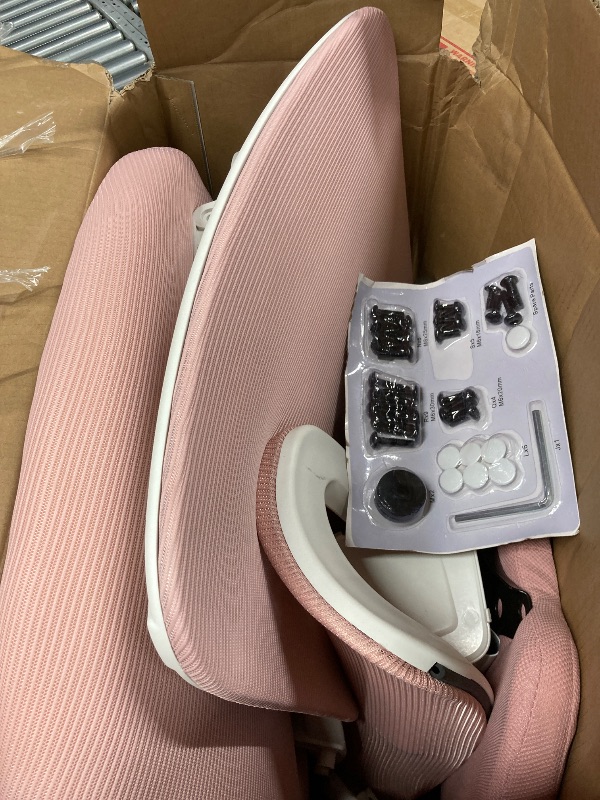 Photo 1 of Soontrans Ergonomic High Back Office Chair Mesh Computer Desk Chair with Lumbar Support Flip-up Armrests Adjustable Arms & Headrest Pink
