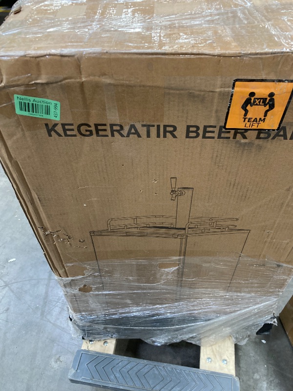 Photo 1 of Beer Kegerator, Single Tap Draft Beer Dispenser, Full Size Stainless Steel Keg Refrigerator With Drip Tray, CO2 Cylinder, 32°F- 50°F Temperature Control