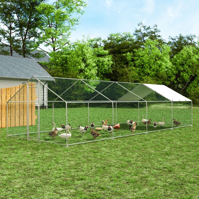 Photo 1 of ***MISSING PARTS**TOETOL Metal Chicken Coop with Run Walkin Poultry Habitat Supplies with Waterproof and Anti-Ultraviolet Cover for Backyard Farm Garden, Cage for Rabbits/Cats/Dogs
