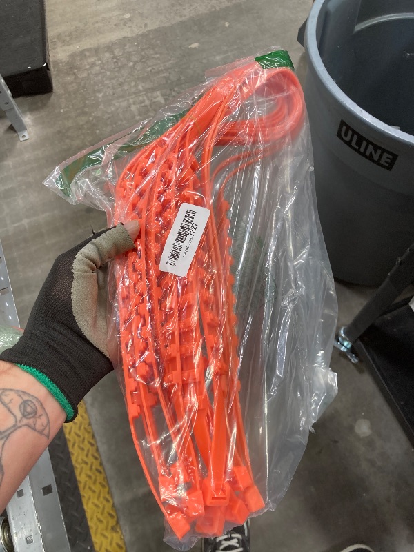 Photo 1 of 10 PCS Adjustable Anti-Slip Tire Zip Ties for Snow Chains | Universal Winter Car Truck SUV Traction Grips | Emergency Mud Survival Multi-Function Security Cable Belts – Orange