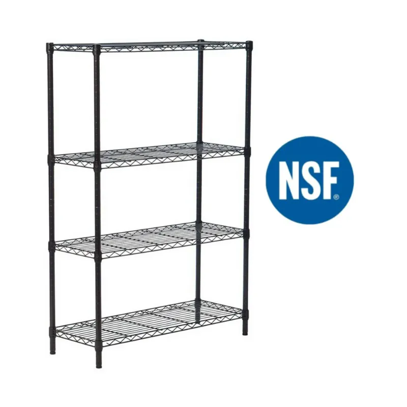 Photo 1 of Ktaxon 4-Tire Heavy Duty Storage Rack, Adjustable NSF Wire Shelving Unit Garage Kitchen Black, Capacity for 800 lbs, 36"L x 14"W x 47"H