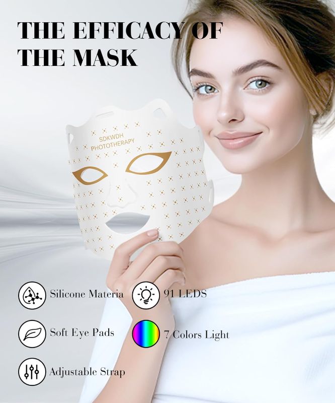 Red Light Therapy for Face, 7 Colors LED Face Mask Light Therapy At ...