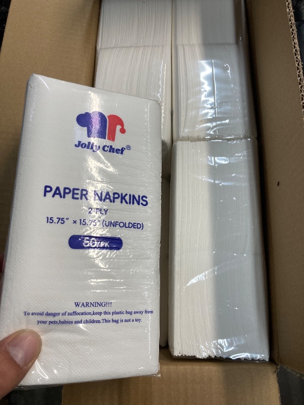 Photo 1 of 600 piece total 50 pack jolly chef paper napkins 2 ply