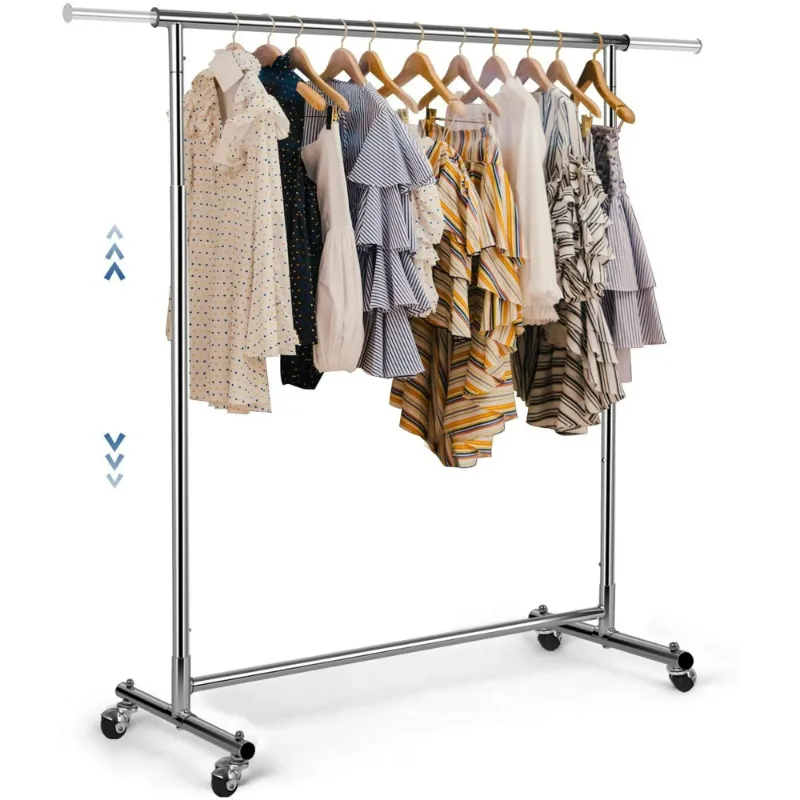 Photo 1 of 100lbs Heavy Duty Adjustable Rolling Clothes Rack ,Garment Rack for Dry and Wet Clothes