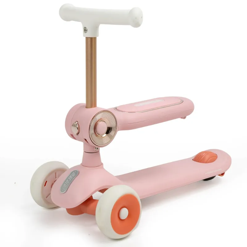 Photo 1 of ***MISSING PARTS***3 Wheel Scooter For Kids, 2-In-1 Folding Toddler Scooter ,Scooter With Adjustable Handlebar And Folding Seat, Ride On Toys With Music Led Lights Rear Brake For Boys Girls Ages 3-5 ,Kids Gift?Pink)
