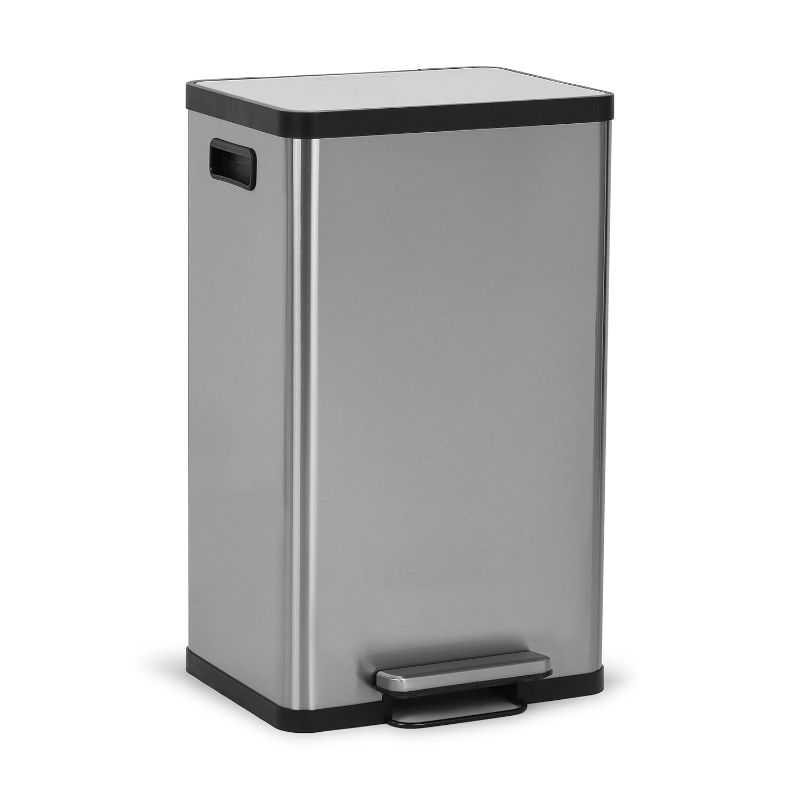 Photo 1 of 
SIMPLI-MAGIC 50 Liter / 13.2 Gallon Soft-Close, Smudge Resistant Trash Can with Foot Pedal and Built in Filter- Stainless Steel, Sleek Finish