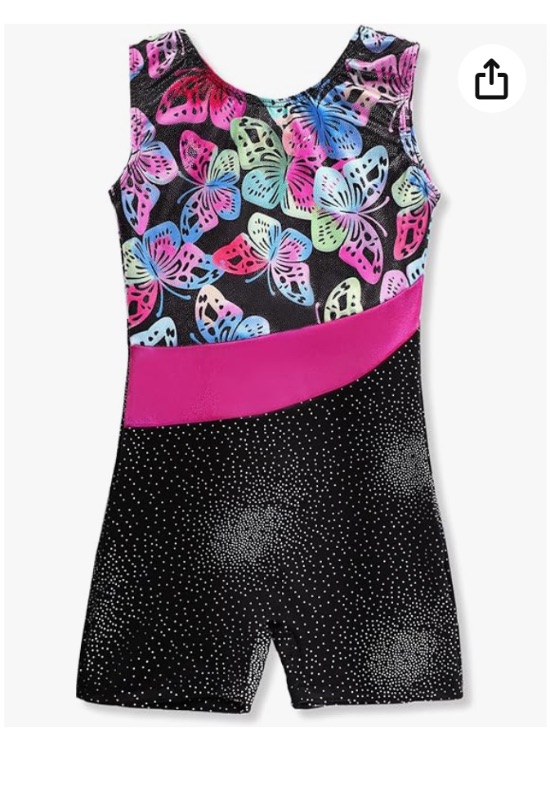 Photo 1 of ***SIMILAR TO PICTURE***HOZIY Leotards for Girls Gymnastics Kids Children Biketard Snowflake Ribbon Blue Purple Hot Pink Sparkle