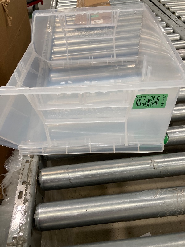 View 2 of Hudson Exchange 11" x 11" x 5" Plastic Stackable Storage Bin and Hanging Container (Clear, 1 Pack)