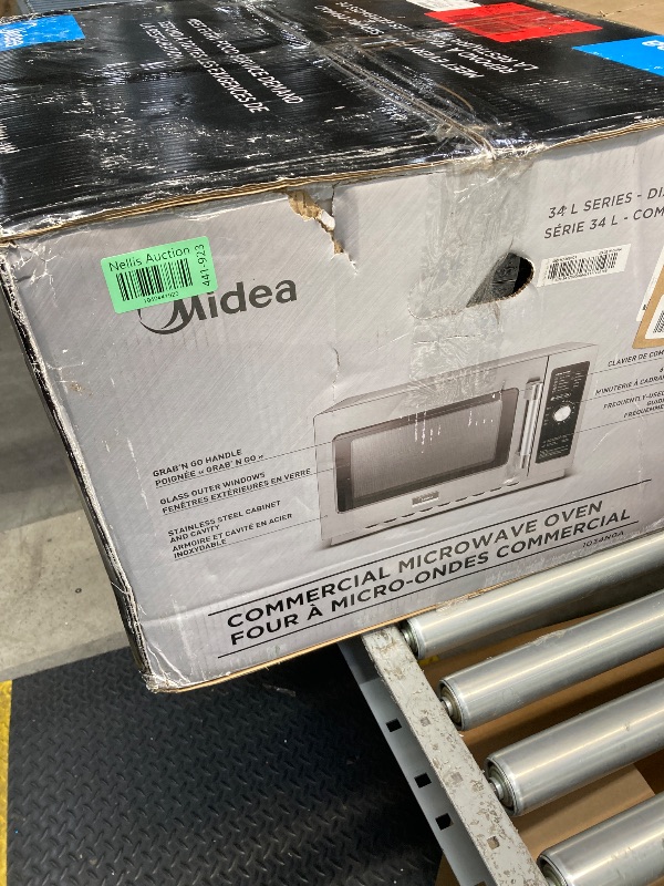Photo 1 of Midea Equipment 1034N0A Countertop Commercial Microwave Oven with Dial, 1000W, Stainless Steel, 1.2 CuFt