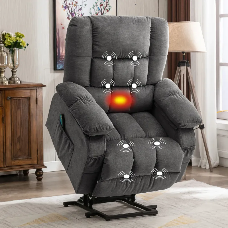 Photo 1 of  JONPONY Power Lift Recliner Chair Recliners for Elderly with Heat and Massage Recliner Chair for Living Room with Infinite Position and Side Pocket,USB Charge Port,Grey     ***(BOX RIPPED/TORN)***