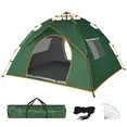 Photo 1 of Pop Up Canopy Instant Family Tents for Camping 2-4 Person with 2 Door & 2 Window, Includes Carrying Bag and Windproof Ropes Anti-UV, Waterproof Camping Tent for Beach Camping, Hiking, Camp Outdoor  ***(SNAG ON CARRYING BAG * TINY HOLE, NOT IN BOX, NO PACK