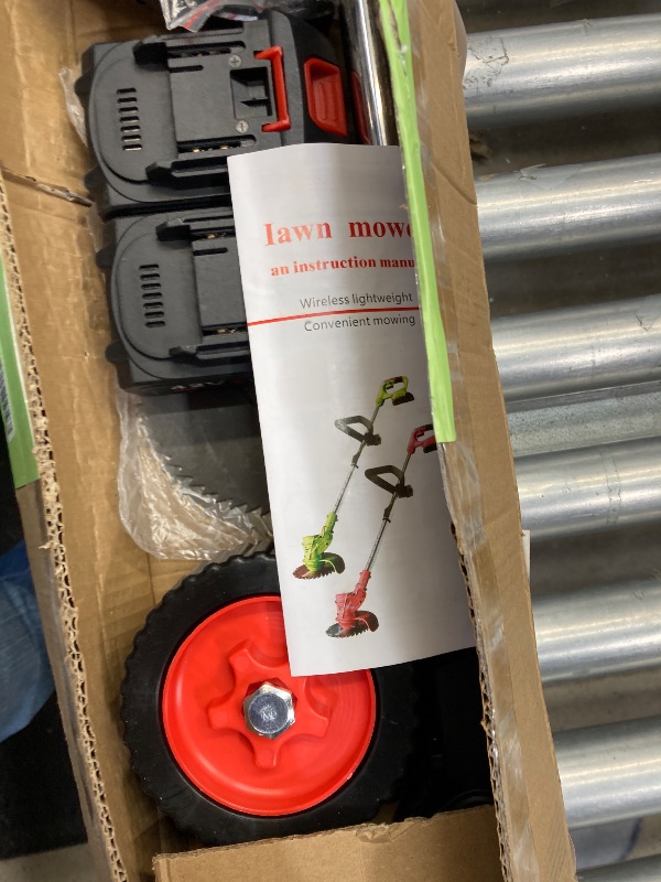 Photo 1 of ***PARTS ONLY***
Cordless String Trimmer, HDJ 42V 48-in Telescopic Electric Weed Wacker on Wheels, Grass Trimmer with 4 Types Blades and 6000mAh Battery Powered for Garden, Yard, Black