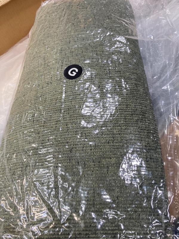 Photo 1 of ***MISSING PARTS/INCOMPLETE**Karl home Cozy Chenille Accent Chair with Lumbar Pillow & Rattan Arms Modern Lounge Chair for Living Room, Bedroom, Reading Nook, Green