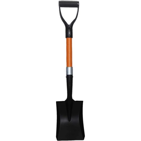 Photo 1 of 27 in. L Fiberglass Handle Short Handle Transfer Shovel, D-Grip with Heavy-Duty Metal Blade Shovel (1-Pack)
