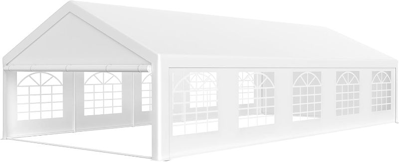 Photo 1 of ***BOX 4 OF 4 ONLY/INCOMPLETE SET/DAMAGED POLES/PARTS ONLY**20x40ft Party Tent Heavy Duty Wedding Tent, Large Outdoor Event Tent with Removable Sidewalls and Zipper Doors, White Canopy Carport Event Shelter for Wedding, Birthday Party
