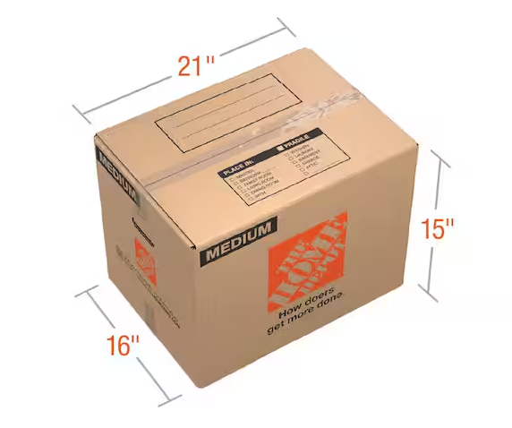 Photo 1 of 
21 in. L x 15 in. W x 16 in. D Medium Moving Box with Handles (10-Pack)