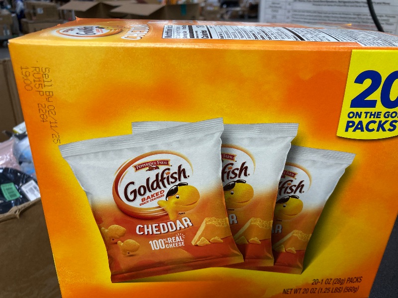 Photo 1 of  Snack Packs, 30 Ct and Goldfish Cheddar Cheese Crackers, Baked Snack Crackers, 1 oz On-the-Go Snack Packs, 20 Count Box