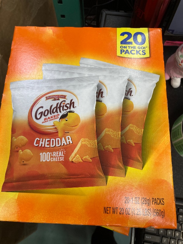 Photo 1 of  Snack Packs, 30 Ct and Goldfish Cheddar Cheese Crackers, Baked Snack Crackers, 1 oz On-the-Go Snack Packs, 20 Count Box