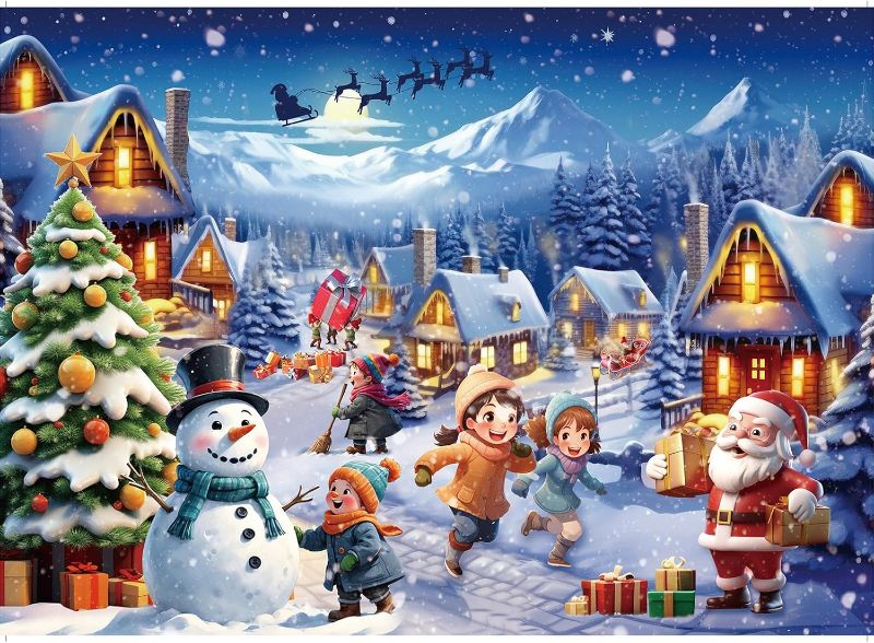 Photo 1 of 1008 TOTAL PIECES THE JIGSAW PUZZLE ADVENT CALENDAR MERRY CHRISTMAZ POSTER INCLUDED