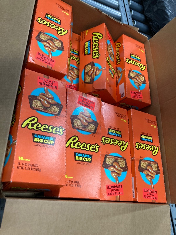 Photo 1 of ***14 boxes BEST BUY 4/25*** REESE'S Big Cup Caramel Milk Chocolate Peanut Butter Cups, Candy Packs, 1.4 oz (16 Count)  (1 large box)