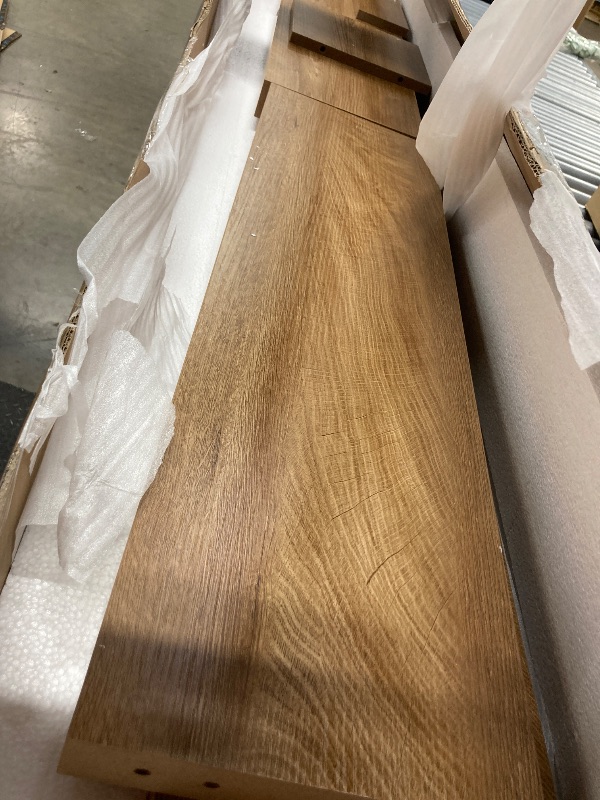 Photo 1 of Tribesigns 70.9-Inch Extra Long Console Table, Farmhouse Wood Sofa Table Behind Couch, Narrow Entryway Accent Table for Living Room, Hallway, Entrance, Foyer, Light Oak Brown