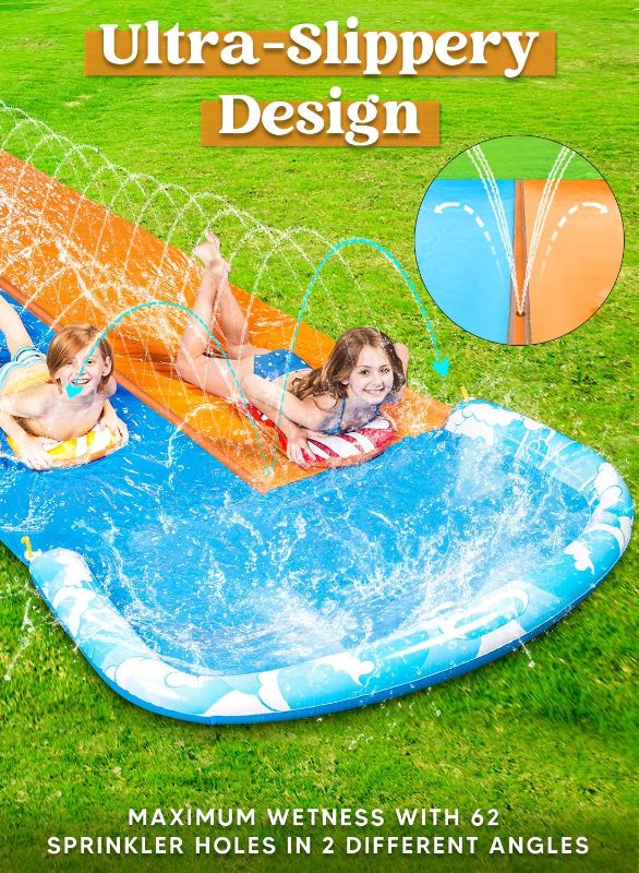 Photo 1 of 

Slip and Water Slide for Kids and Adults Extra Long Water Slides for Backyard Build in Sprinkler with Two Bodyboards Heavy Duty Summer Outdoor Backyard Water Toys
50+ bought in past month

