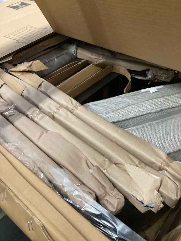 Photo 1 of **THESE ARE ONLY THE CHAIRS****MISSING THE TABLE***Mod Furniture Carter 7-Piece Patio Dining Set, Modern Patio Furniture, Outdoor Dining Set for 6 with All-Weather Aluminum Frames, Padded Dining Chairs, and Slat Table