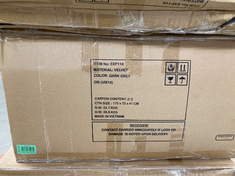 Photo 1 of **MISSING THE OTHER BOX****PUREMIND L Shaped Sectional Sofa with Reversible Chaise, Convertible Small Sectional Sofas Couch, Velvet dark grey box 2/2