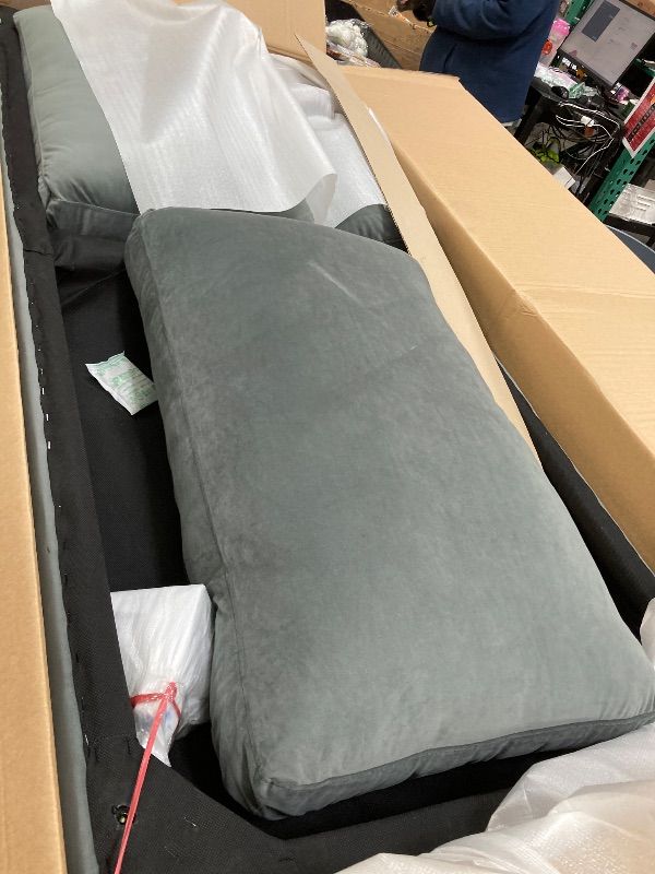 Photo 1 of ***BOX 2 OF 2 ONLY/INCOMPLETE SET**PUREMIND L Shaped Sectional Sofa with Reversible Chaise, Convertible Small Sectional Sofas Couch, Velvet dark grey box 2/2