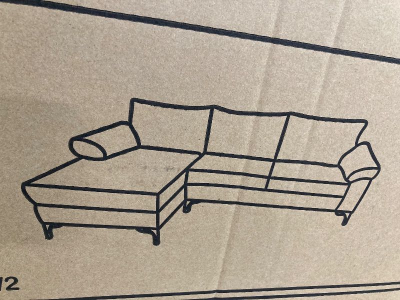 Photo 1 of ***BOX 2 OF 2 ONLY/INCOMPLETE SET**PUREMIND L Shaped Sectional Sofa with Reversible Chaise, Convertible Small Sectional Sofas Couch, Velvet dark grey box 2/2