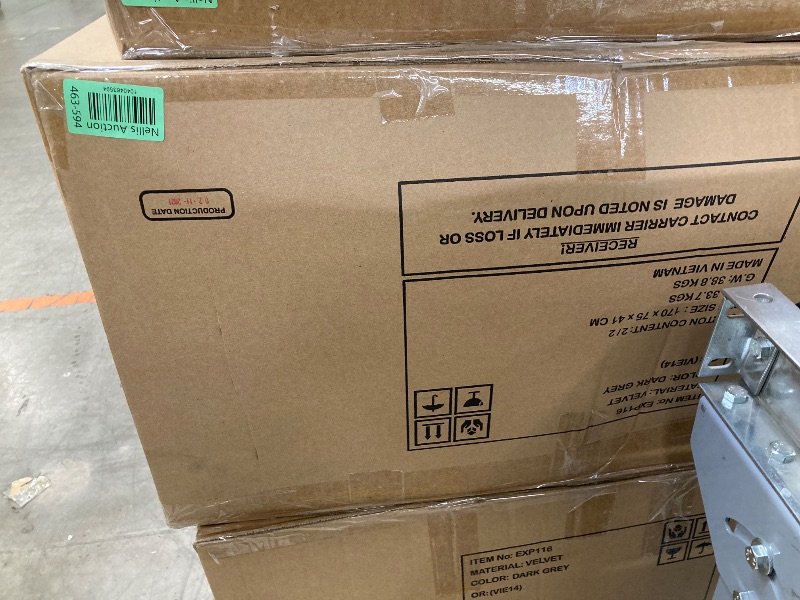 Photo 1 of ***BOX 2 OF 2 ONLY/INCOMPLETE SET**PUREMIND L Shaped Sectional Sofa with Reversible Chaise, Convertible Small Sectional Sofas Couch, Velvet dark grey box 2/2